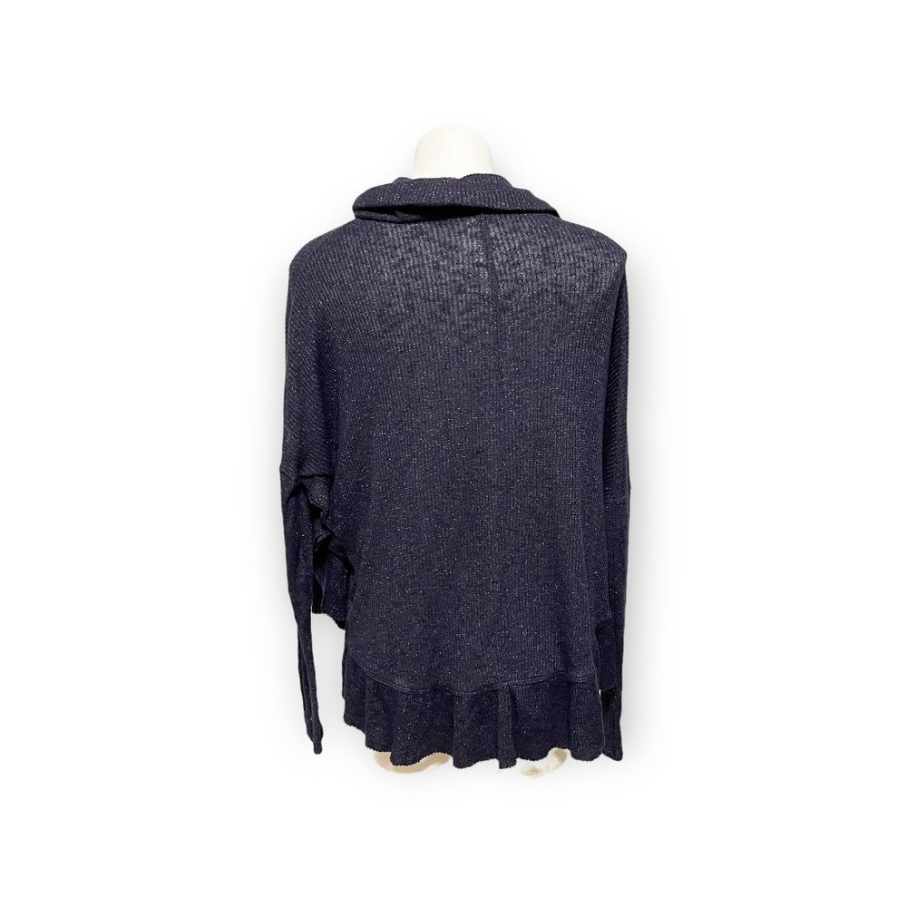 Postmark Anthropologie XS/S Purple Cowl Neck Long Sleeve Ruffle Orley Sweater - Picture 7 of 10